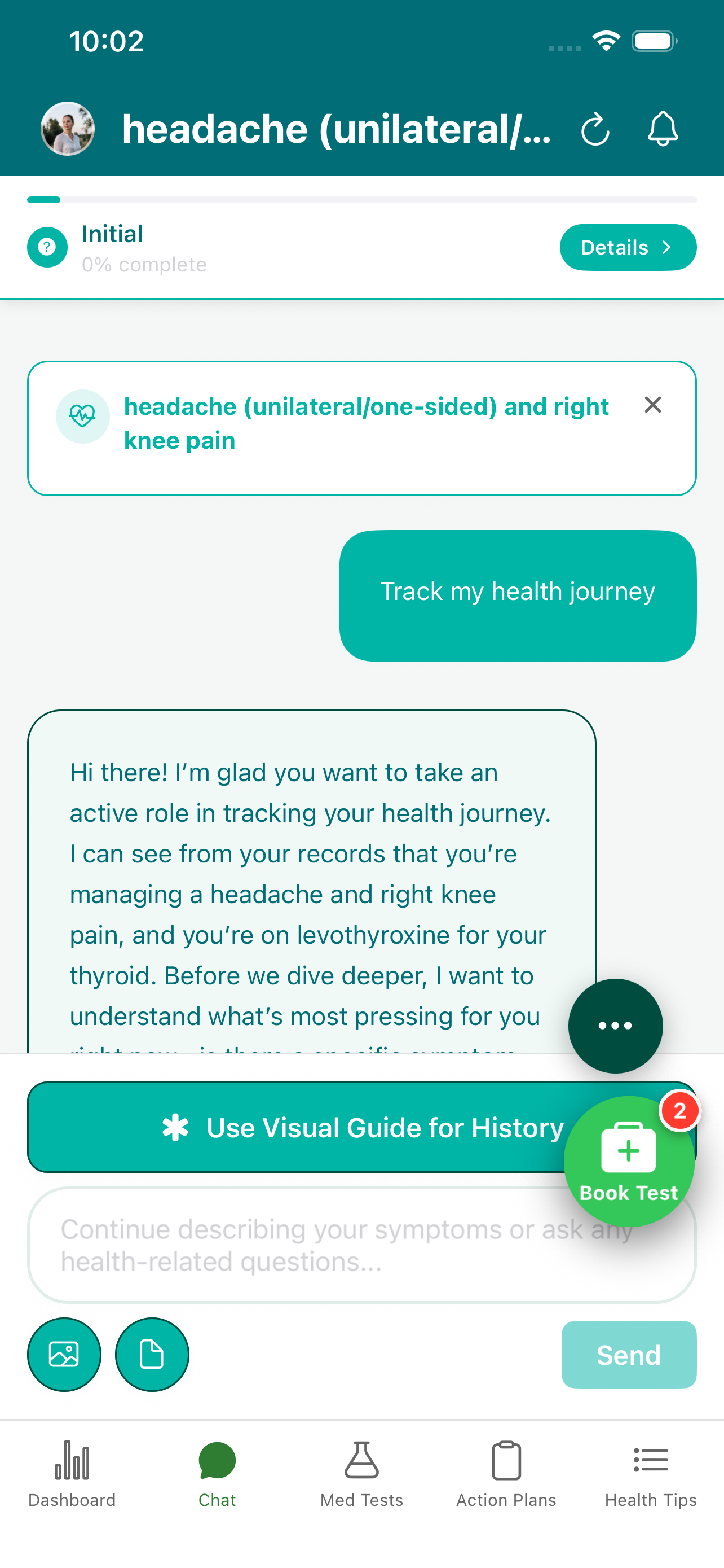 Helixora Labs LLC AI health chat conversation