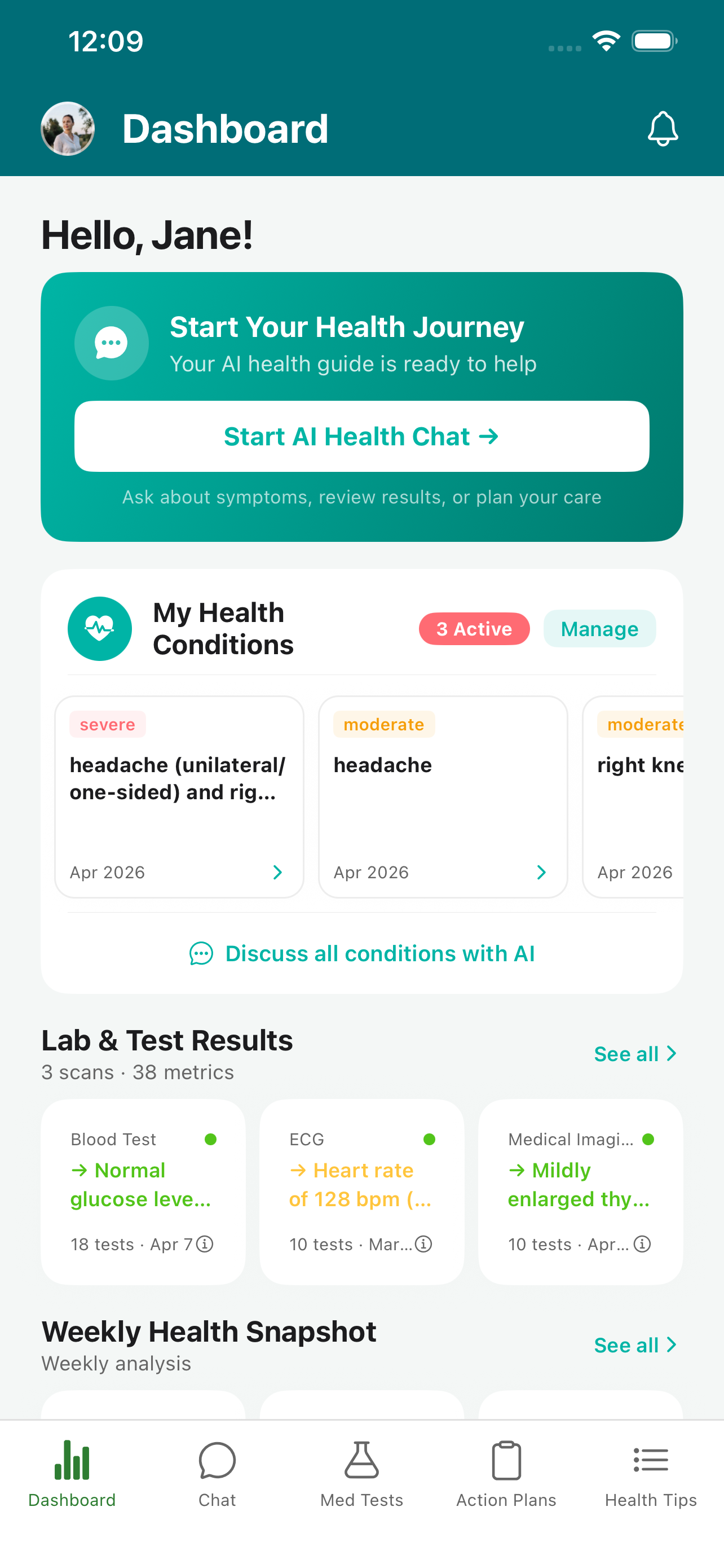Helixora Labs LLC dashboard showing health overview